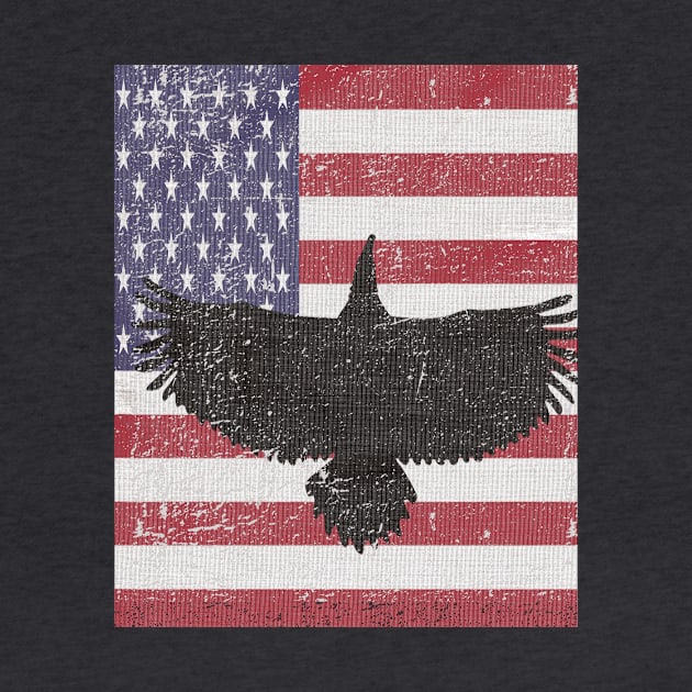 Vintage Eagle on American Flag by Eric03091978